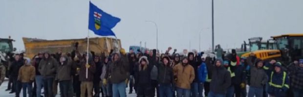 Beelden: Enorm konvooi van truckers en boeren blokkeert grens tussen VS en Canada – ‘Vrijheid!’