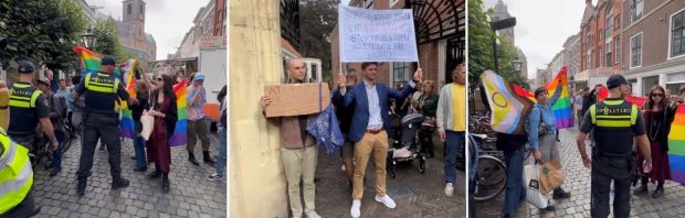 Gideon van Meijeren demonstreert tegen seksuele indoctrinatie van kinderen en wordt weggestuurd door politie